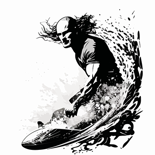 vector bodyboarder outline
