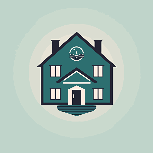 create a simple real estate logo, vector style, big house
