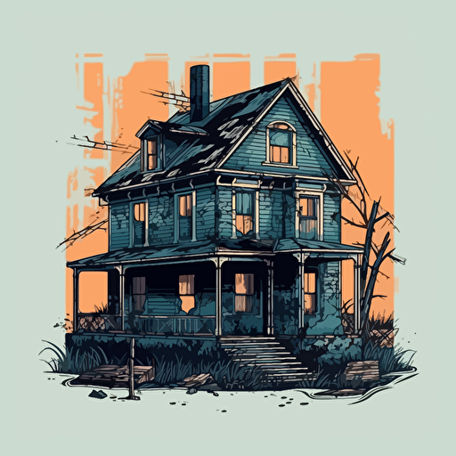 Murder House,Horror, VHS Horror, VHS, Sticker, 80s vhs cover, 80s horror comic art, Vector