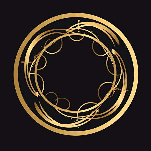 logo, classy gold circle, vector, transparent background