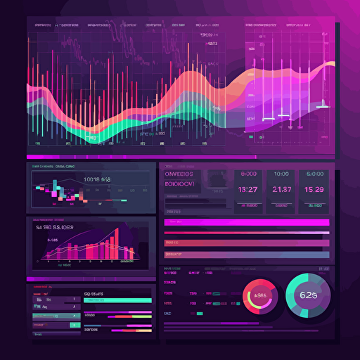 performance monitoring, medium detail, liberal use of purple, simple, vector