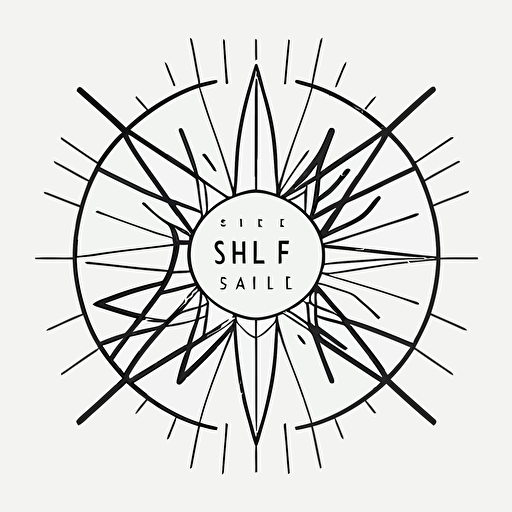 minimal geometrical line logo of spark of life, line, vector, De Stijl, white background