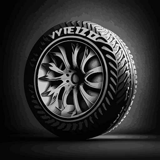 vectorize tire logo black and white
