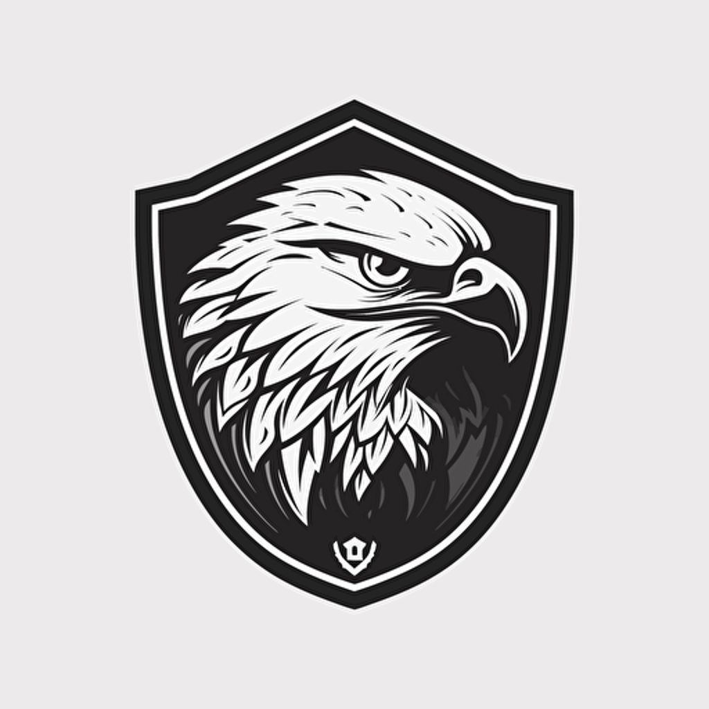 Trust Eagle, icon, Many Sides view, comic vector illustration style, flat design, minimalist logo, minimalist icon, flat icon, adobe illustrator, cute,Black and white, white background, simple