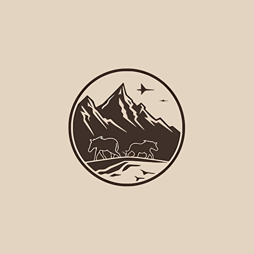 logo, clean, flat, lineart, simple vector, minimalistic, of a mountain range resembling a horses main