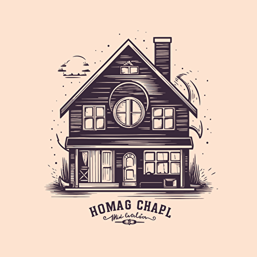 typical house cleaning logo, 2d vector art, minimalist