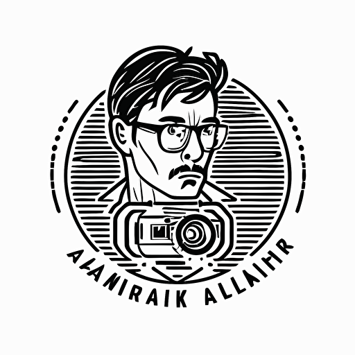 logo for filmmaker vector linework, simple and modern