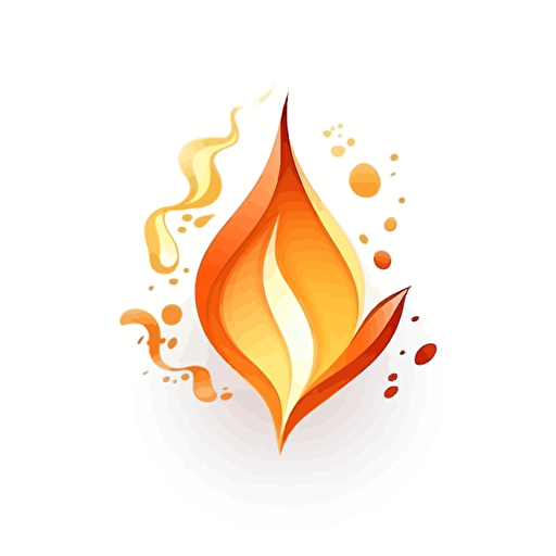 logo blatt in form einer flamme und wasertropfen auf weißem hintergrund, vector