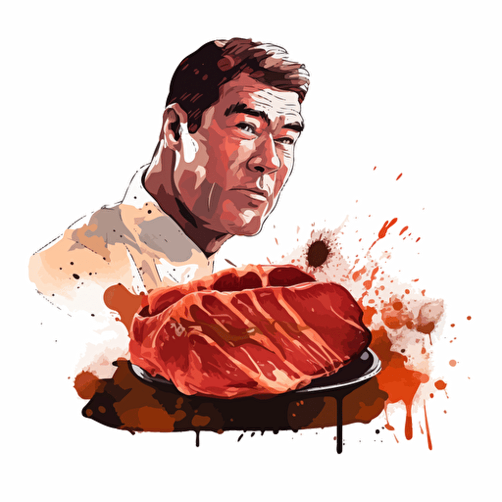 kobe steak, vector art, white background