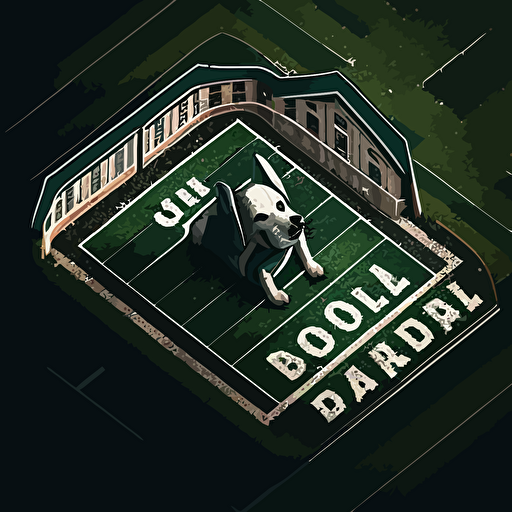 a football field that looks like a doghouse vector logo