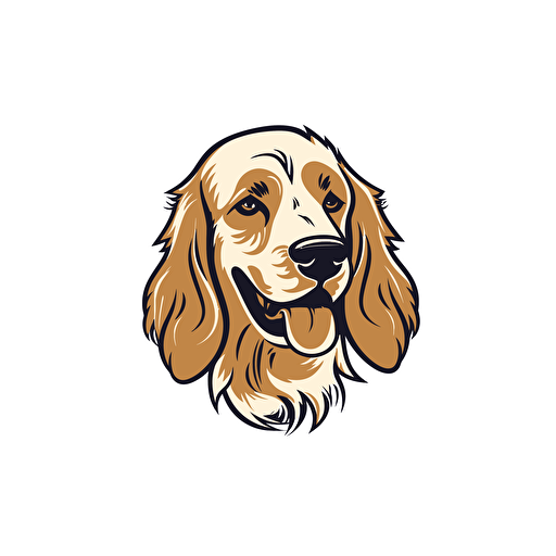 A vector logo of a cocker spaniel, very simple, memorable, sincere, honest, wholesome, down-to-earth