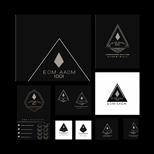 a simple logo for a card company, flat vector, black background