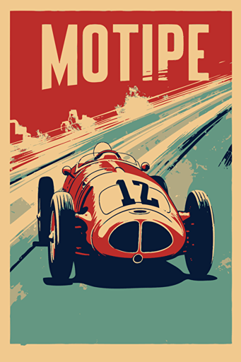 retro poster art, racing sport event from 1940's, minimalistic vector style,