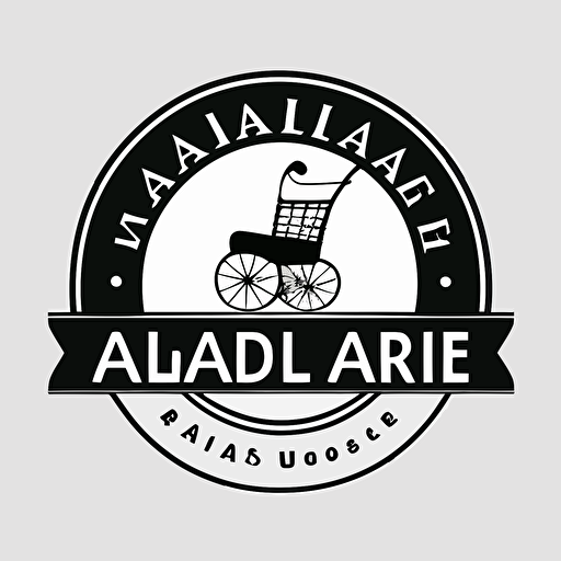 a simple logo for "Adaptive Retail" a online shop that sells on trend items, black, white background, vector