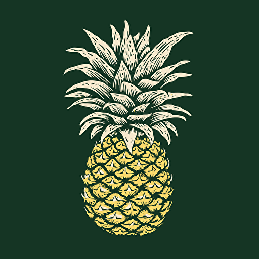 williamsburg pineapple logo, vector, isolated background, kelley green, yellow