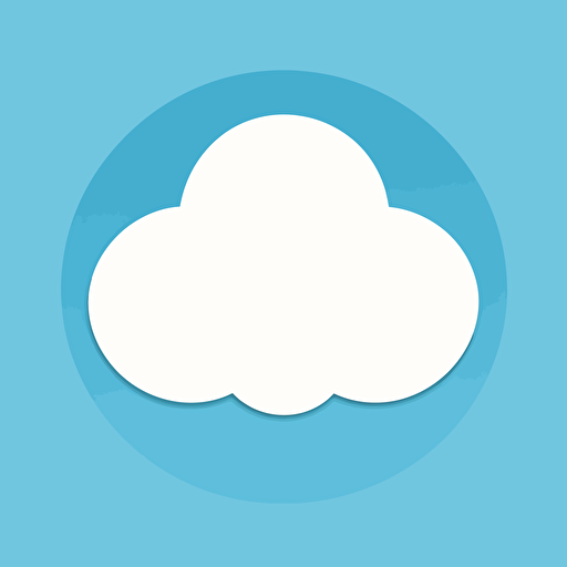 background; minimalist, simple, a single cumulus cloud in bright blue sky, with overlay of vector circle; white stroke, no fill