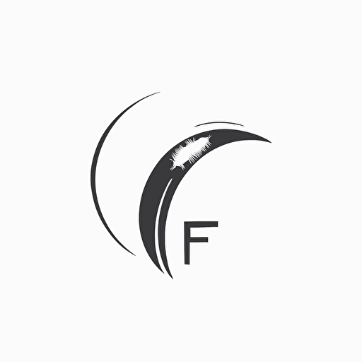 F G Lettermark logo, clean, minimalist, emblem business, half moon, vector logo, white background