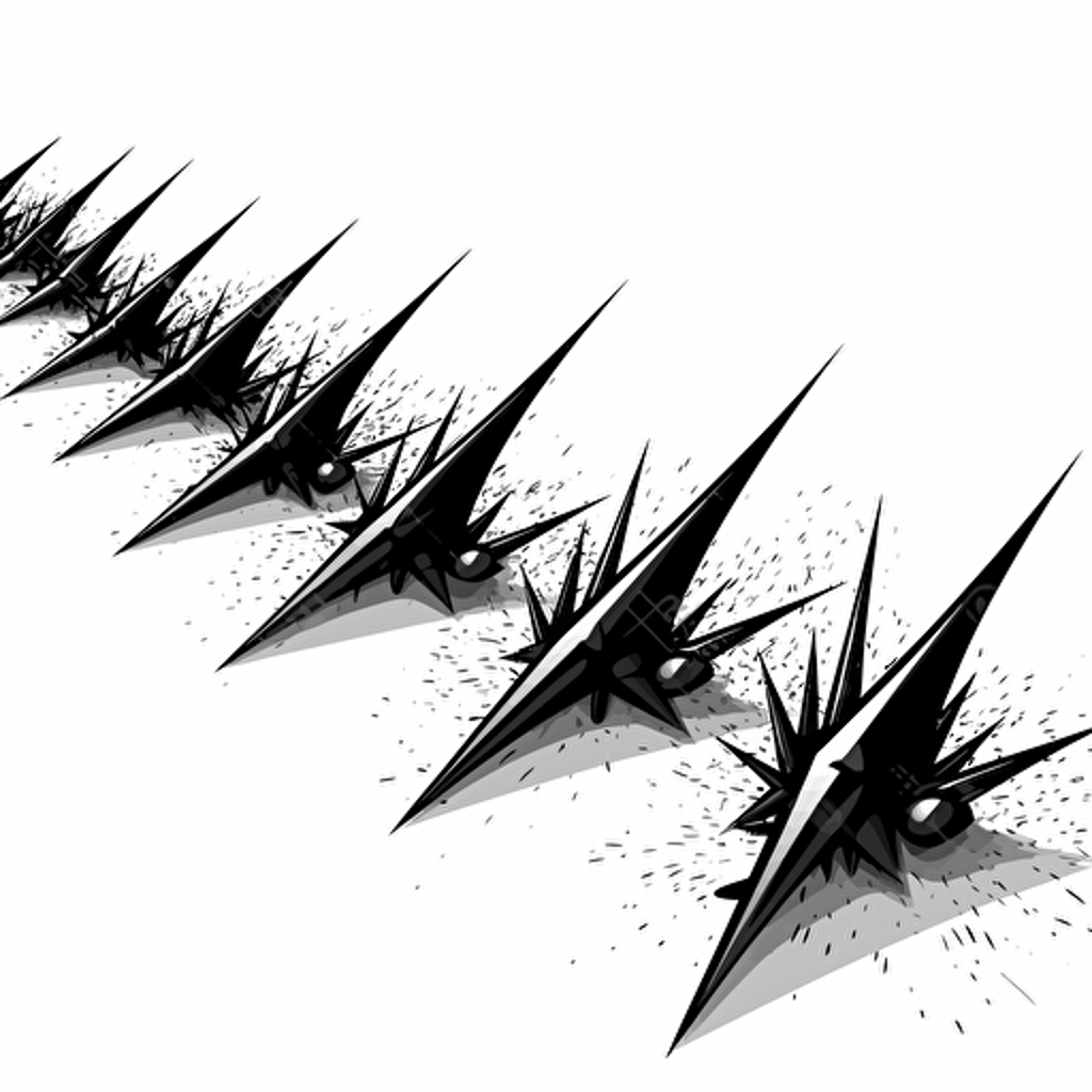 dangerous spikes on floor, vector art, simple colors, on white background