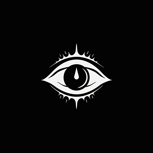 a basic iconic logo of an eye in cartoon style, minimalistic, vector black, background white