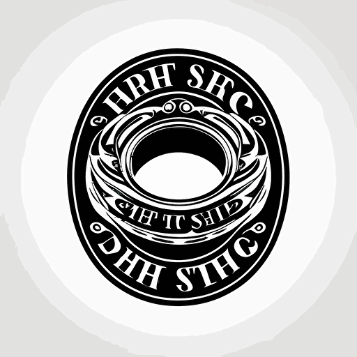 black and white logo ring, inside the ring is the text Shop, vector