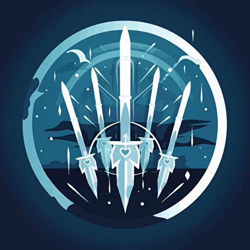 three spears and a shield, in the stye of global imagery, lightningwave, darkest academia, orderly arrangements, precionist style, insignia, flat vector illustration