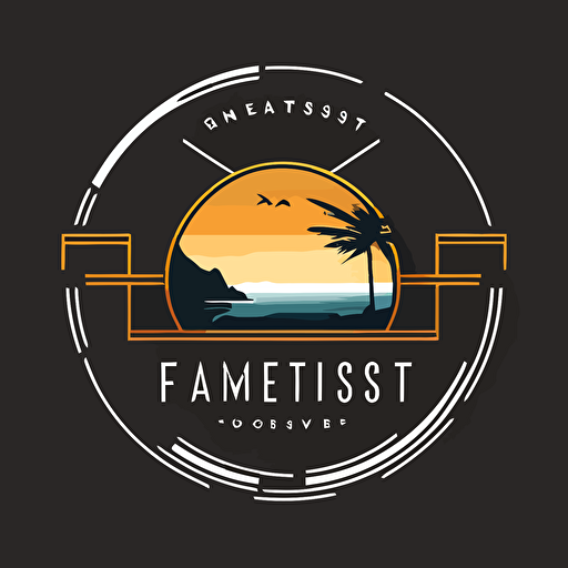 a logo of a video production company named Frame Coast, timeless, minimal, flat, vector