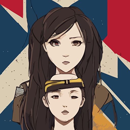 t shirt design portrait soldier girl 2022 anime style clean logo graphic templates flight squadron insignia vintage colors soldier clothing realistic military gear inspired shirt designer blender background vector line art ilya kuvshinov trending teemill symbology realistic human anatomy high resolution matte hands realistic military carrier
