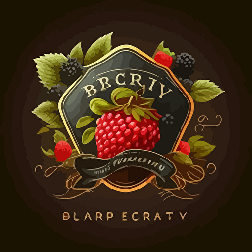 Vector Logo concept on the theme with elements of berry fruit, blackberry, raspberry, strawberry