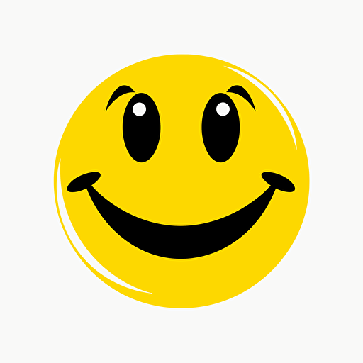 1960s vector smilie face, no background, very simple, 1 color,