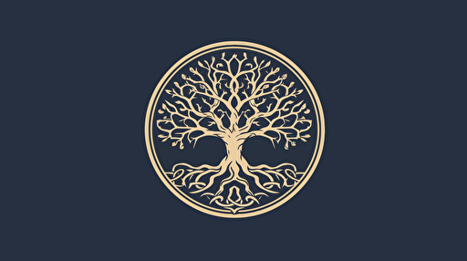 Celtic Tree of life rug design, simple shapes, spooky theme, vector, bordered, fill frame