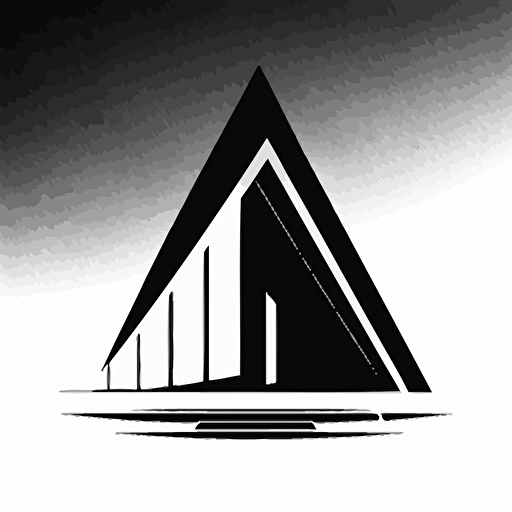 iconic logo, architect, minimalist, black vector on white background