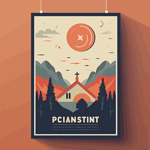 Christian event, minimal, vector poster