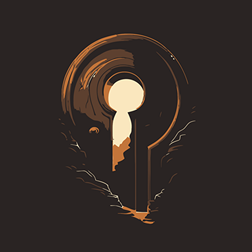 an illustration of a modern keyhole. Vector. Moody. Clean
