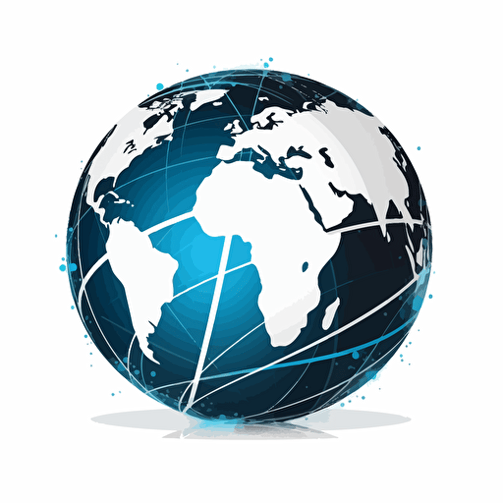 World Vector logo, detailed, white background