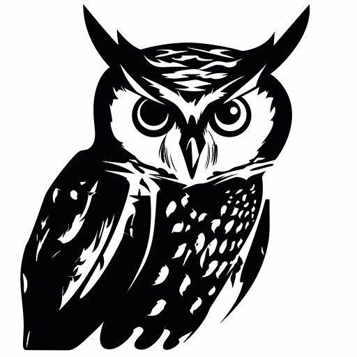 stencil art of an owl on white background as vector art
