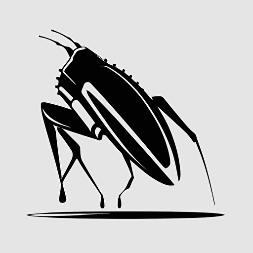 vector logo, a bug on its back wearing stiletto heels, simple, minimal, retro style