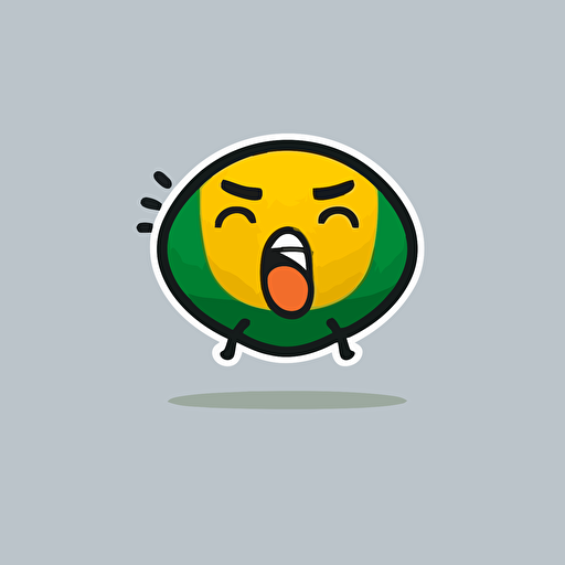 a sports mascot logo of a kissing emoji, simple, vector