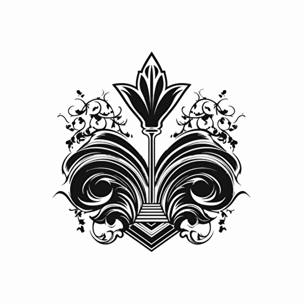 book editor logo, black and white, vector white background