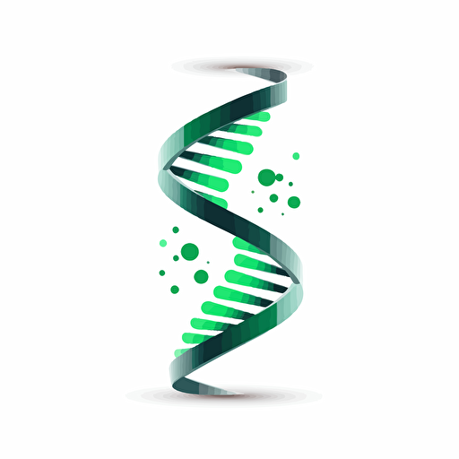 vector image of a dna sequence, logo style, minimalistic, white background, green, corporate