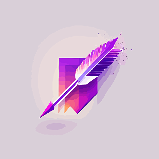 logo showing a letter with an arrow, minimal, vector, flat with a purple gradient