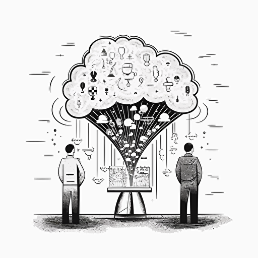 Emotional intellect test, illustration, black and white vector style, volumetrically drawn figures, business coaching context