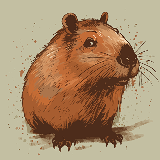 vector art of a capybara,