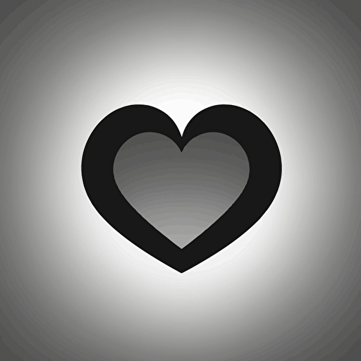 simple heart icon, in black, vector
