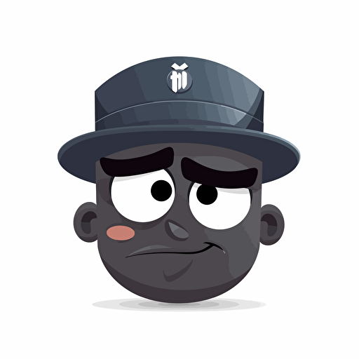 vector image of a black face with a sad teary eyes and an happy smiling mouth showing a sad happy emotion wearing a visor hat on white background