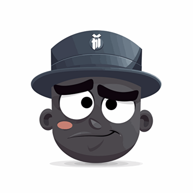 vector image of a black face with a sad teary eyes and an happy smiling mouth showing a sad happy emotion wearing a visor hat on white background