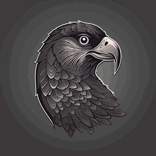 monochromatic logo for investment company, vector illustration of peregrine falcon