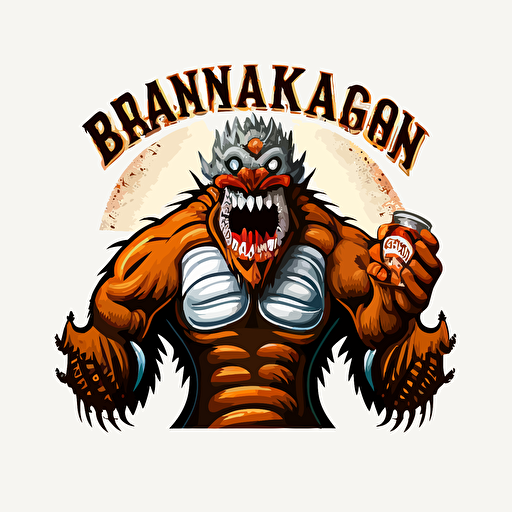 The San Francisco Beer Monster, sports logo style, white background, vector