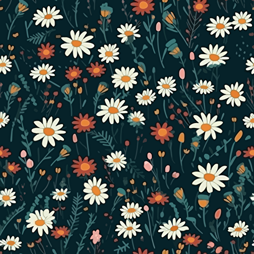 ditsy daisy pattern vector style