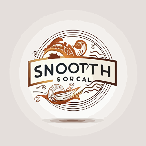 logo design of a seafood noodle, with elements of noodle, fish, simple, vector, mordern, abstract on a white background