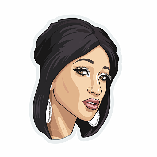 cardi b 2d simple die-cut sticker vector art